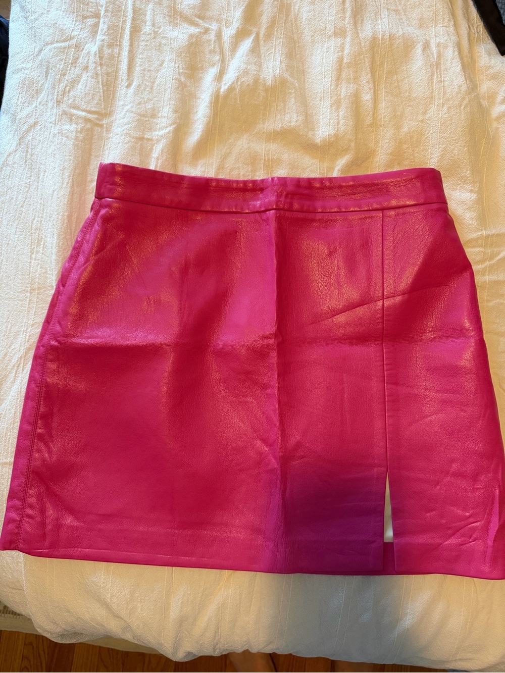 Aritzia Vegan Leather Pink Mini Skirt